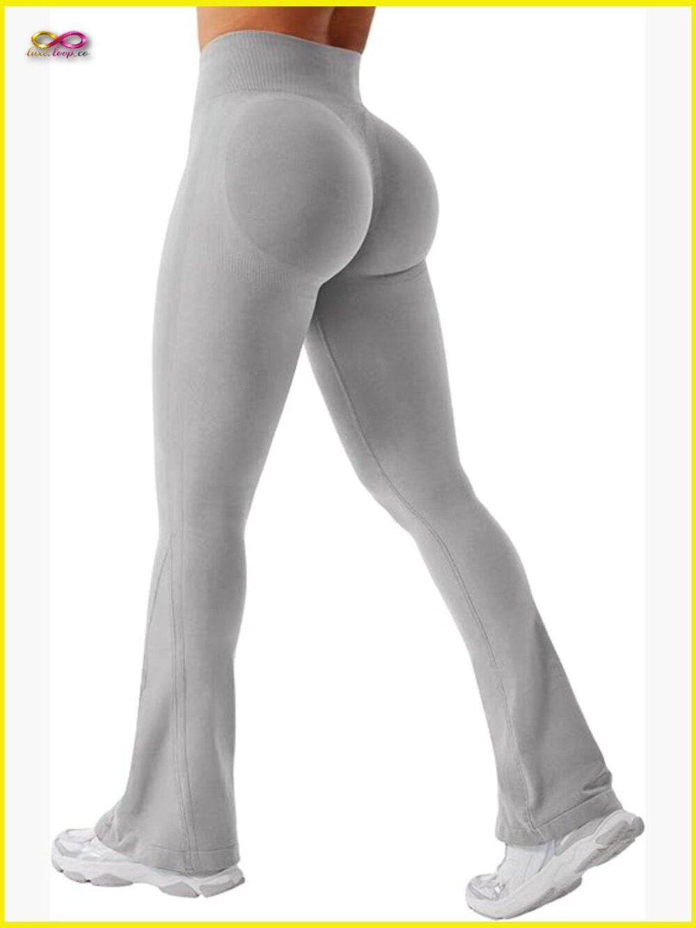 Mini Flare Booty Lifting Leggings Seamless Hidden Scrunch Yoga Pants High Waist